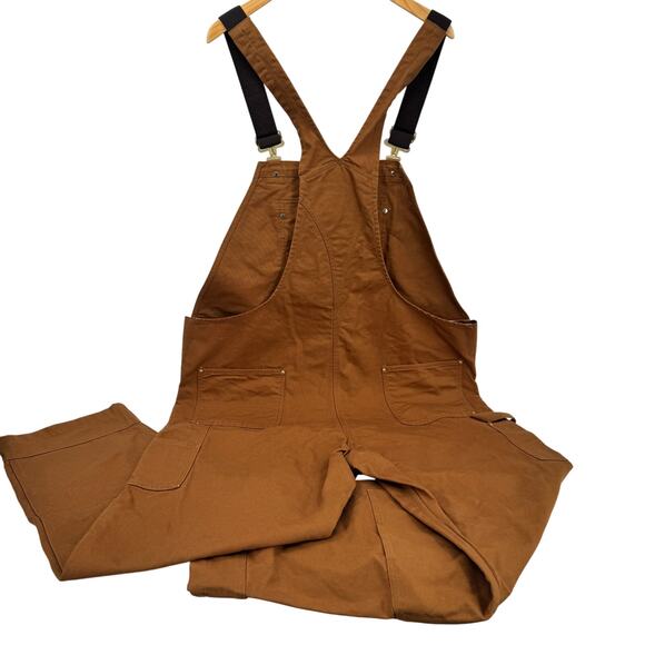 Carhartt Bib Overalls Mens 46x34 (48x33 ACTUAL) Relaxed Fit Duck Canvas Utility - Picture 2 of 12